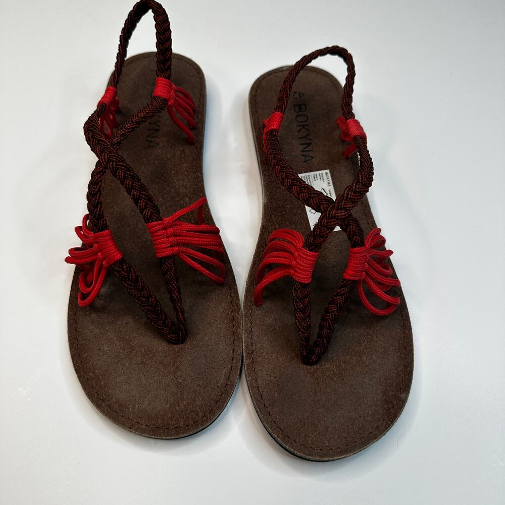 Bokyna Seastar Red Brown Cork Sole Sandals